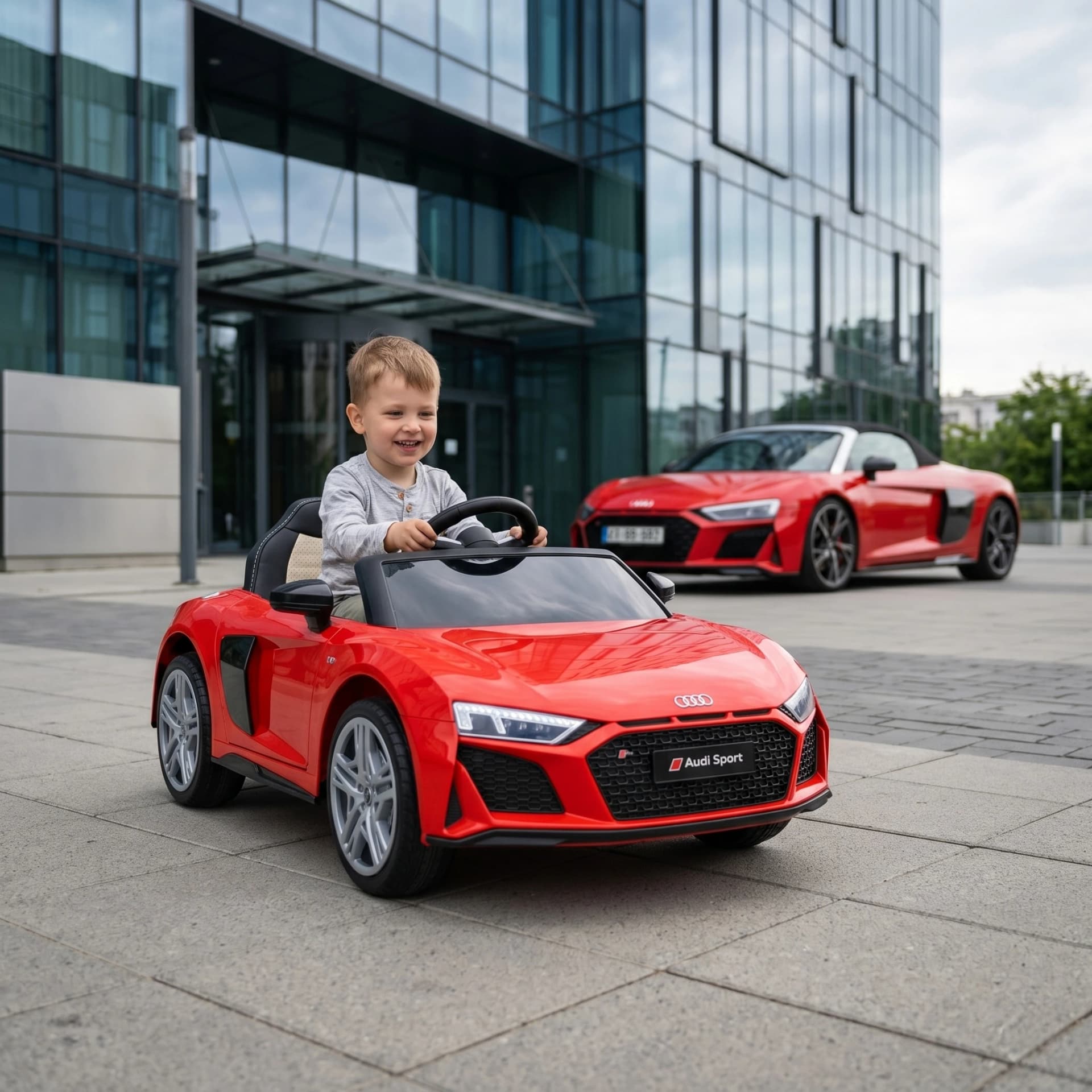 Лицензирана акумулаторна кола Audi R8 Spyder, 50W, 12V7AH, EVA Гуми, MP3 Плеър