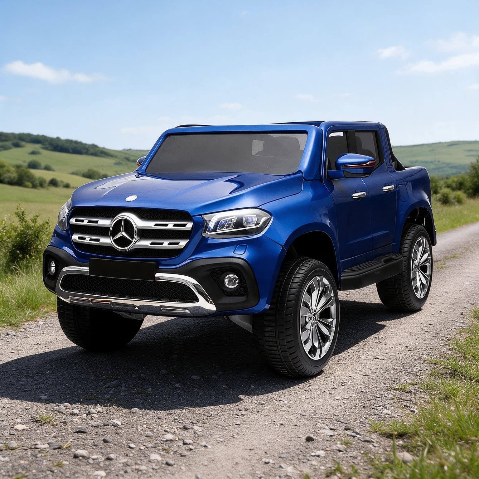 Лицензиран акумулаторен джип Mercedes X-Class, 180W, 12V14AH, 4X4, EVA Гуми, MP3 Плеър