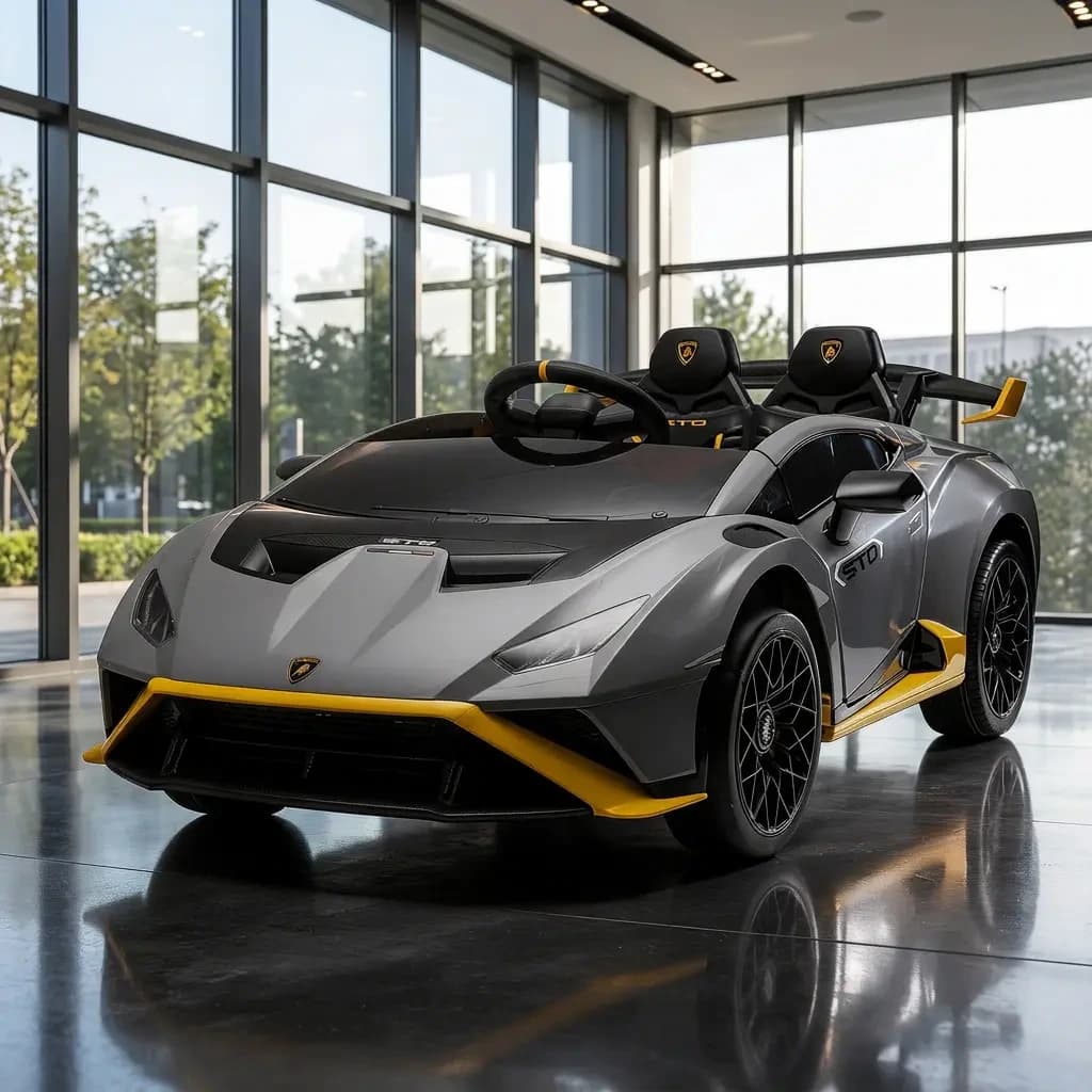 Лицензирана акумулаторна кола Lamborghini Huracán STO, 100W, 12V/7Ah, EVA гуми, MP3