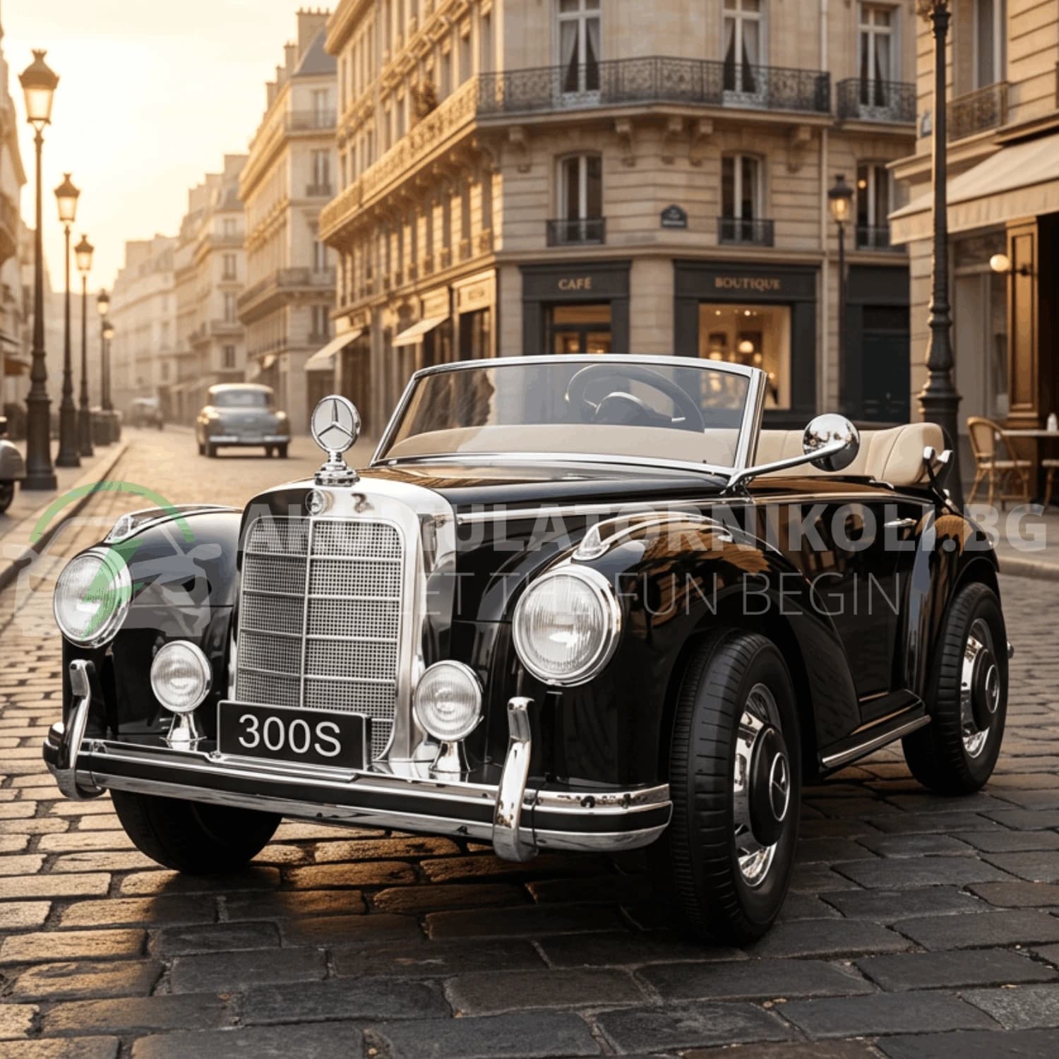 Лицензирана акумулаторна ретро кола Mercedes 300S , 90W, 12V/7Ah, R/C 2.4G, EVA гуми