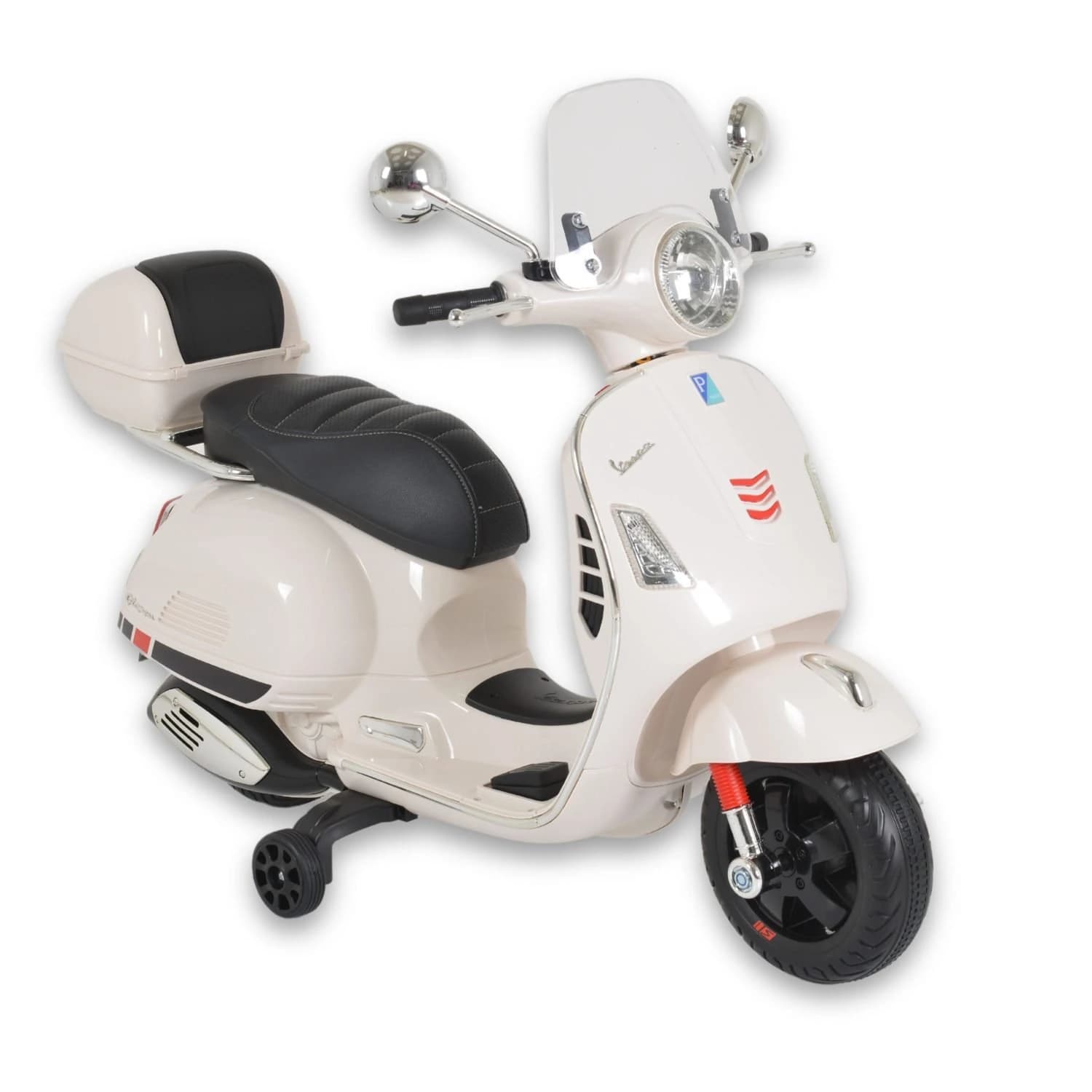 Лицензиран Детски Акумулаторен Мотор Vespa GTS Super, 12V4.5Ah, LED светлини