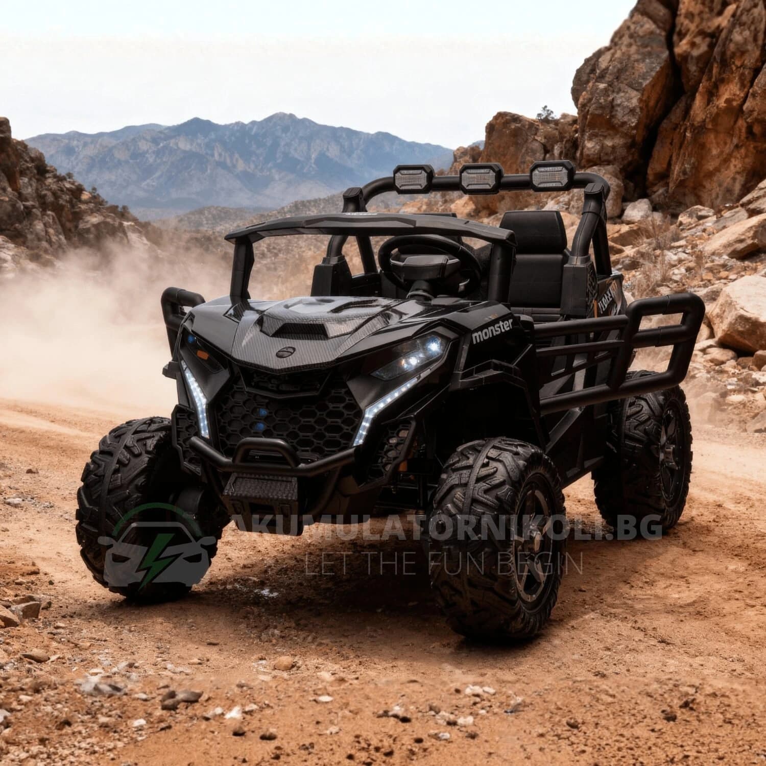 Детско Акумулаторно UTV Monster 2026, 320W, 24V7AH, EVA гуми, 4X4, Mp3