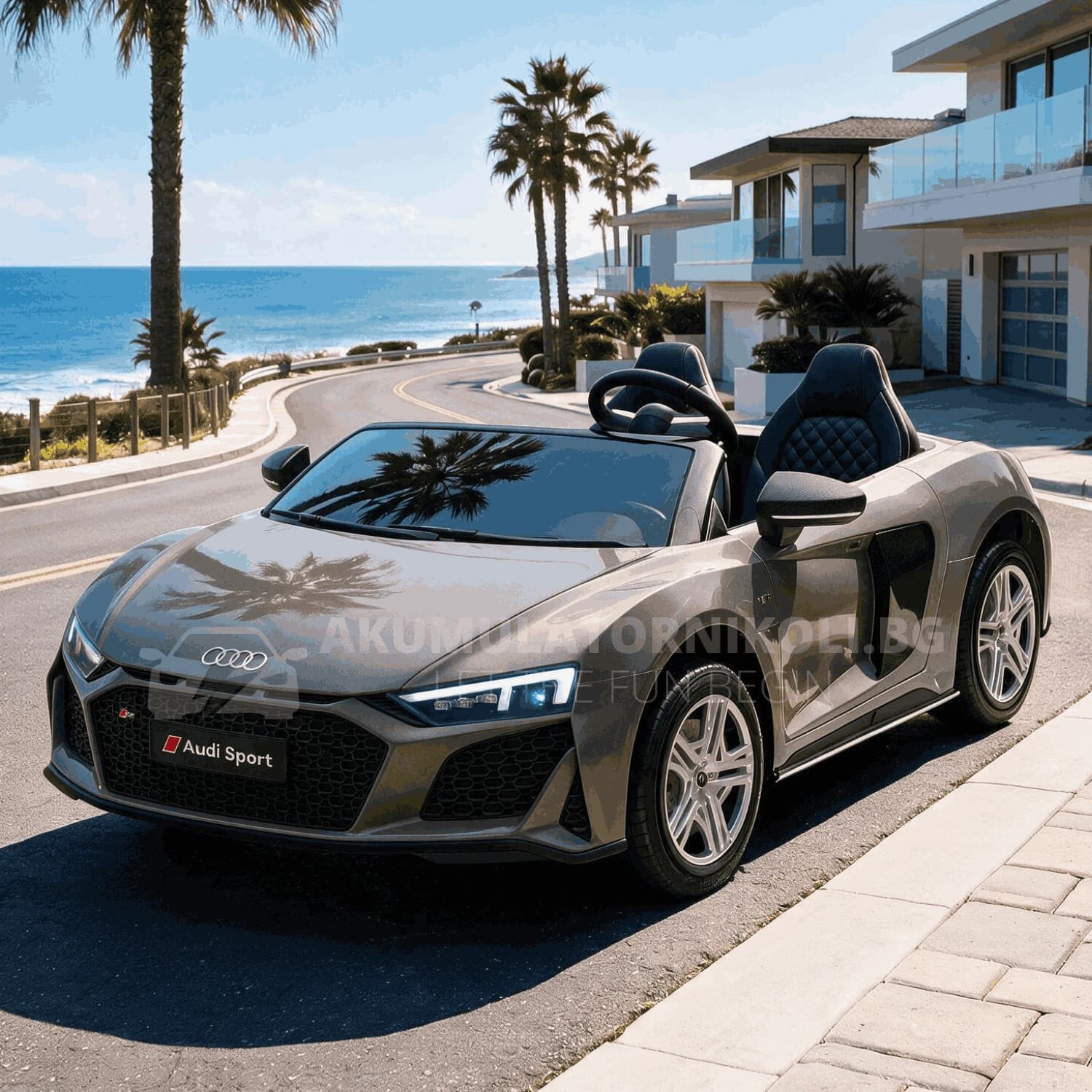 Лицензирана Акумулаторна Кола Audi R8 Premium, 400W, 24V/14Ah, EVA гуми, MP3, R/C 2.4G