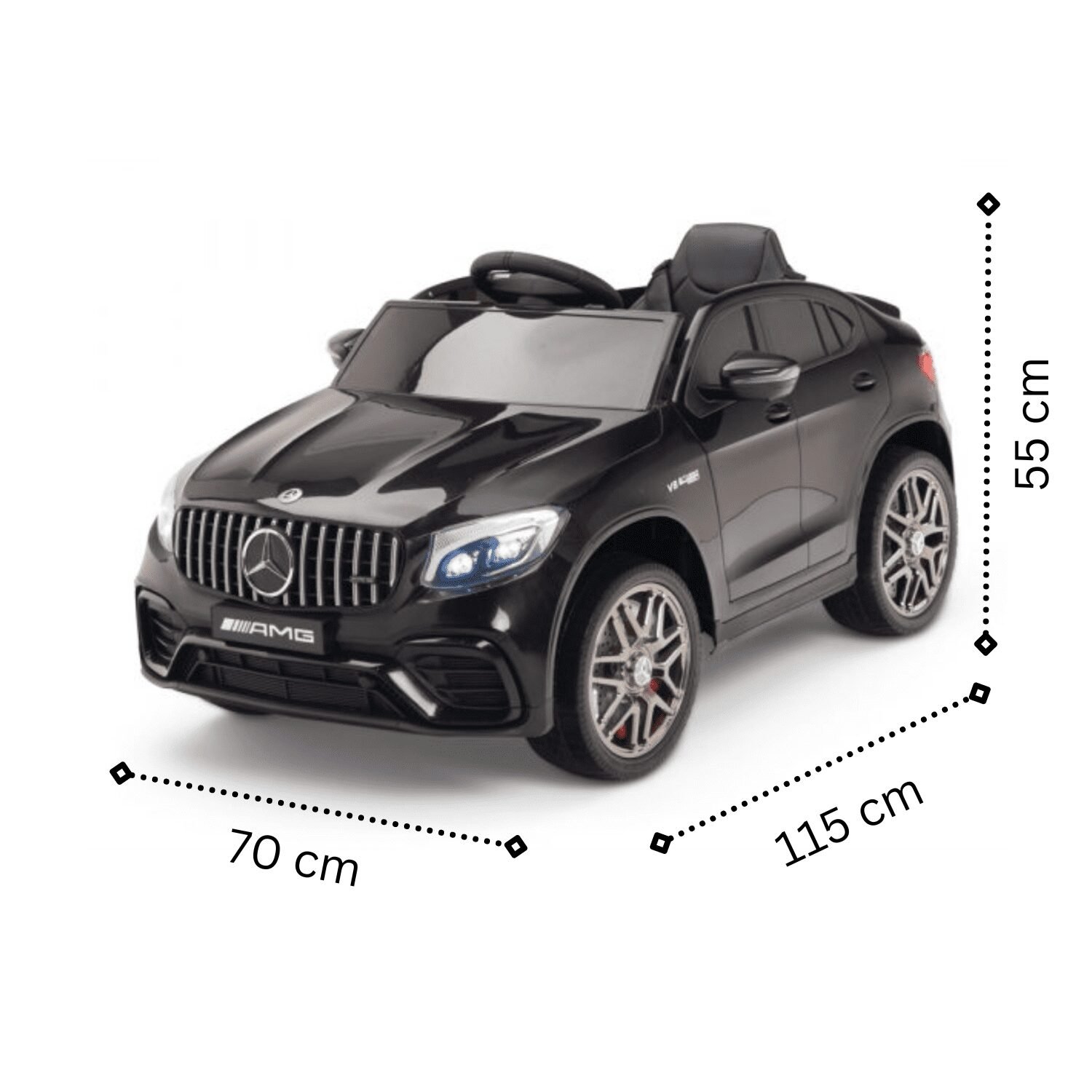 Лицензиран акумулаторен джип Mercedes GLC 63S AMG, 12V7Ah, R/C 2,4G, EVA гуми - Image 9