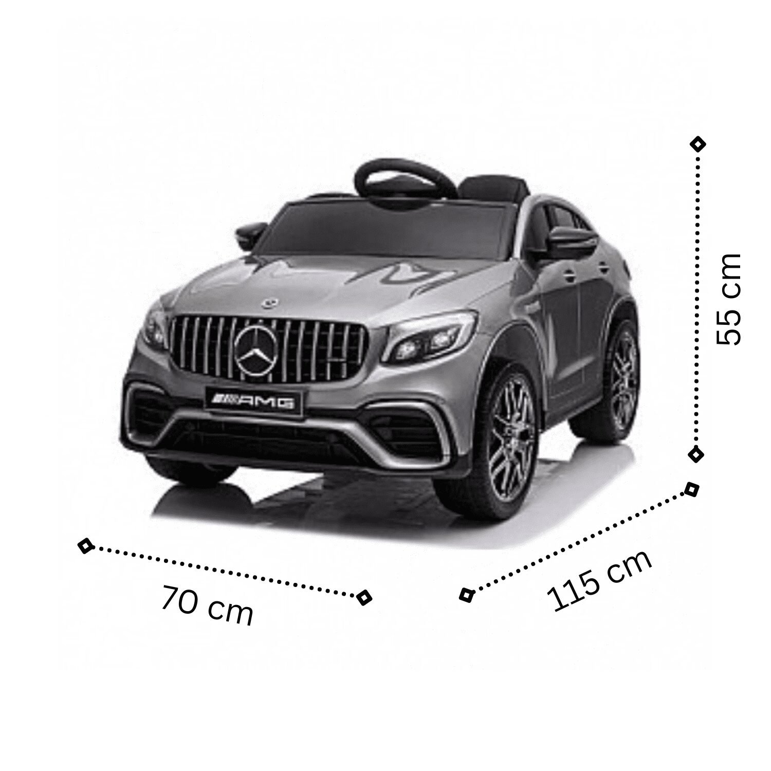 Лицензиран акумулаторен джип Mercedes GLC 63S AMG, 12V, ЕVA гуми, Кожена седалка - Image 3