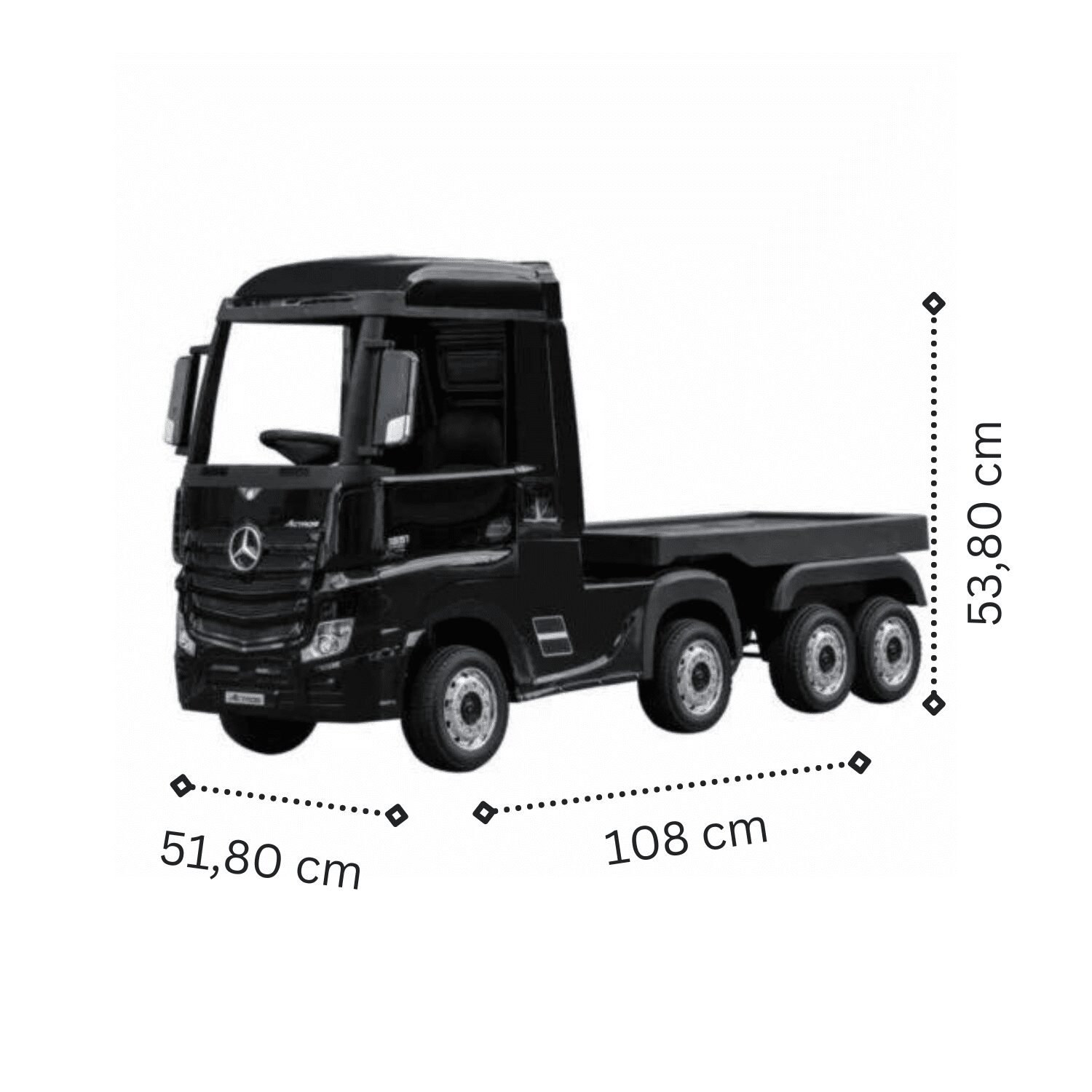 Лицензиран Акумулаторен Камион Mercedes ACTROS, 12V/14Ah, 180W, 4х4, R/C 2.4, EVA гуми - Image 10