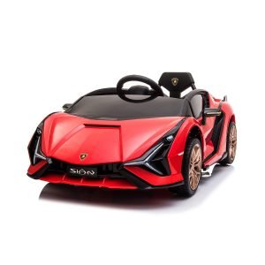 Лицензирана акумулаторна кола Lamborghini Sian, 12V, EVA гуми, Кожена седалка