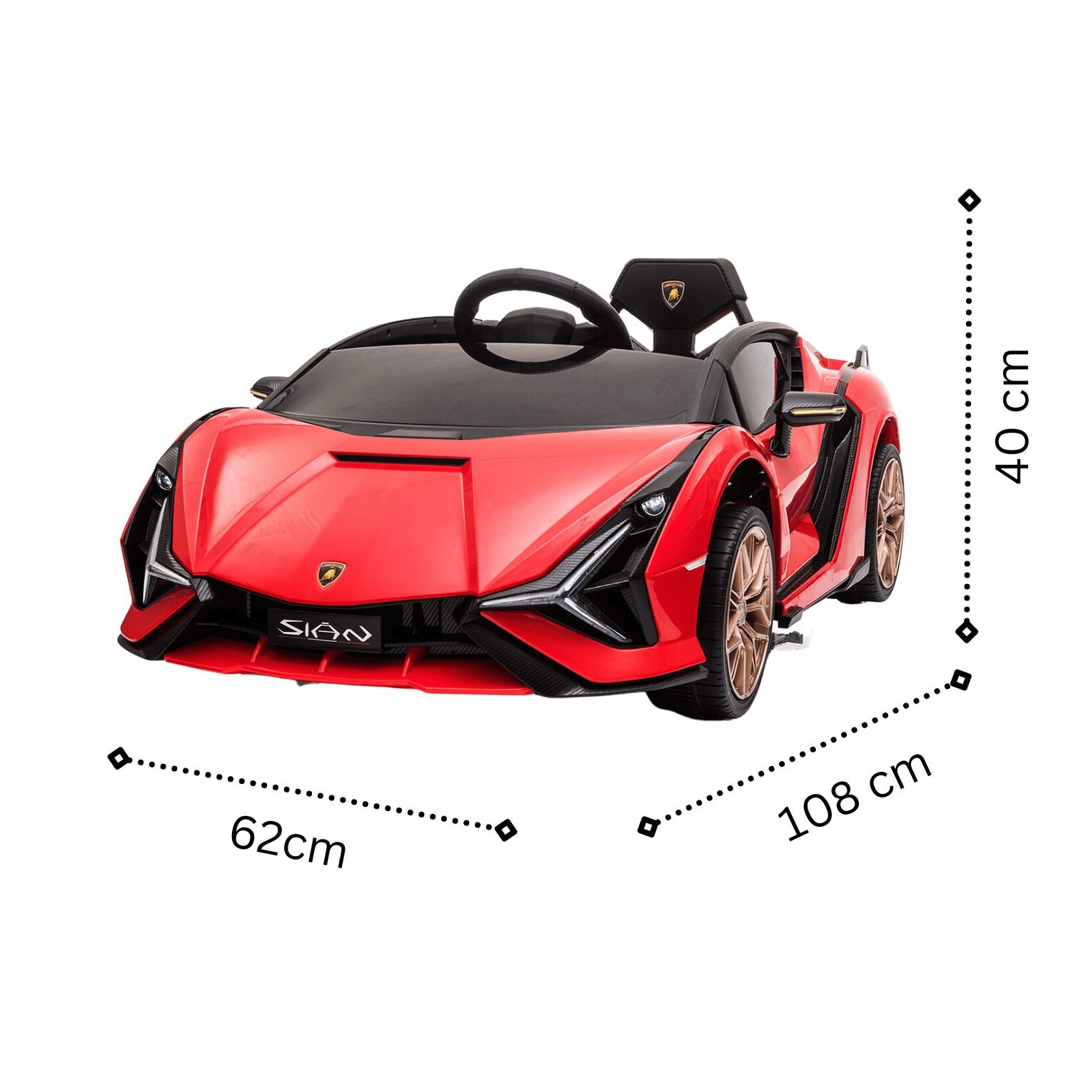 Лицензирана акумулаторна кола Lamborghini Sian, 12V, EVA гуми, Кожена седалка - Image 9