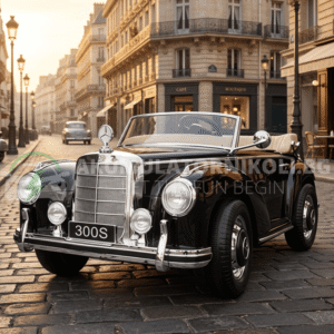 Лицензирана акумулаторна ретро кола Mercedes 300S , 90W, 12V/7Ah, R/C 2.4G, EVA гуми