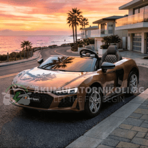 Лицензирана Акумулаторна Кола Audi R8 Premium, 200W, 24V/14Ah, Помпещи гуми