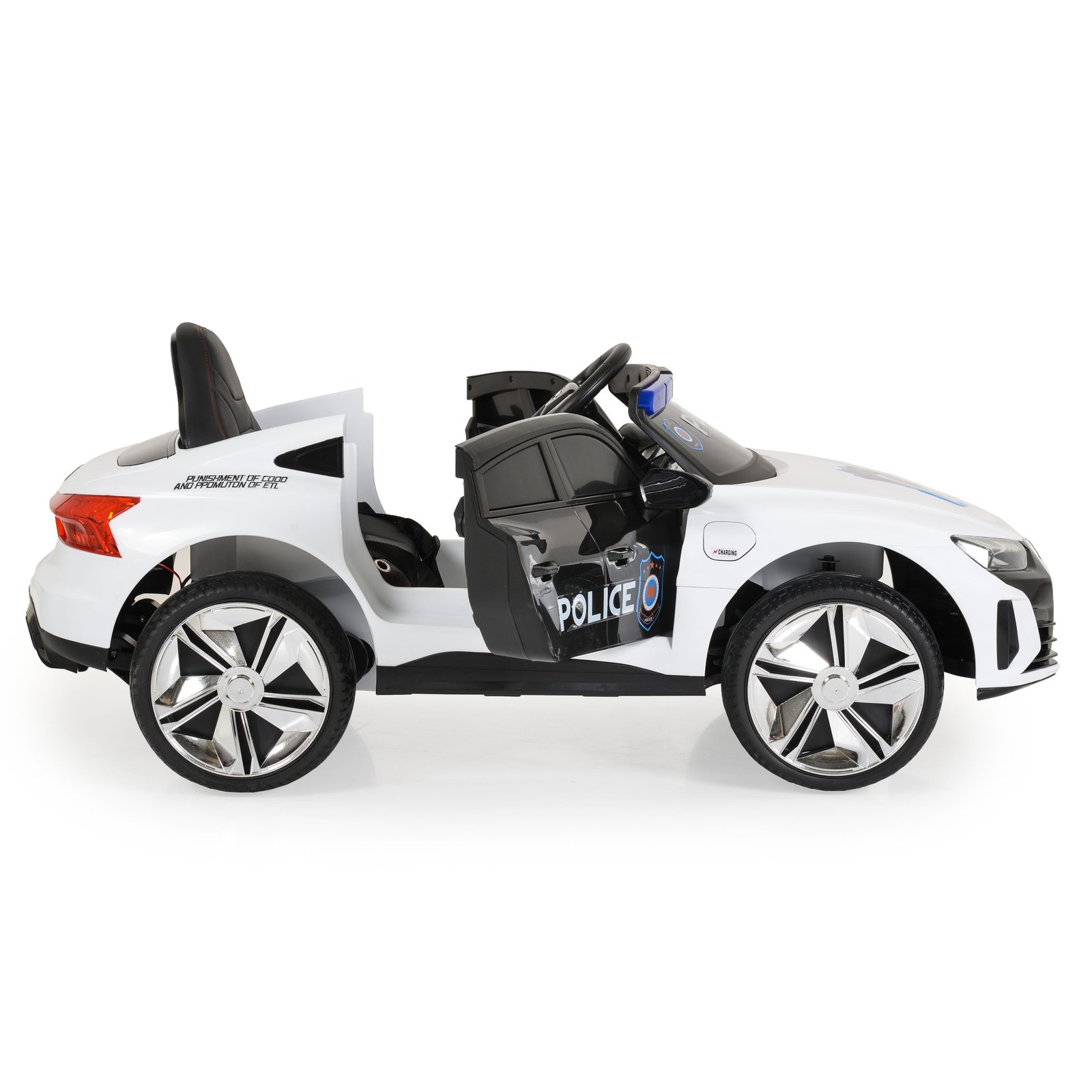 Лицензиран акумулаторна кола Audi RS e-tron 717 Police, Bluetooth, 100W, 12V/7AH, R/C 2.4G, EVA гуми - Image 4
