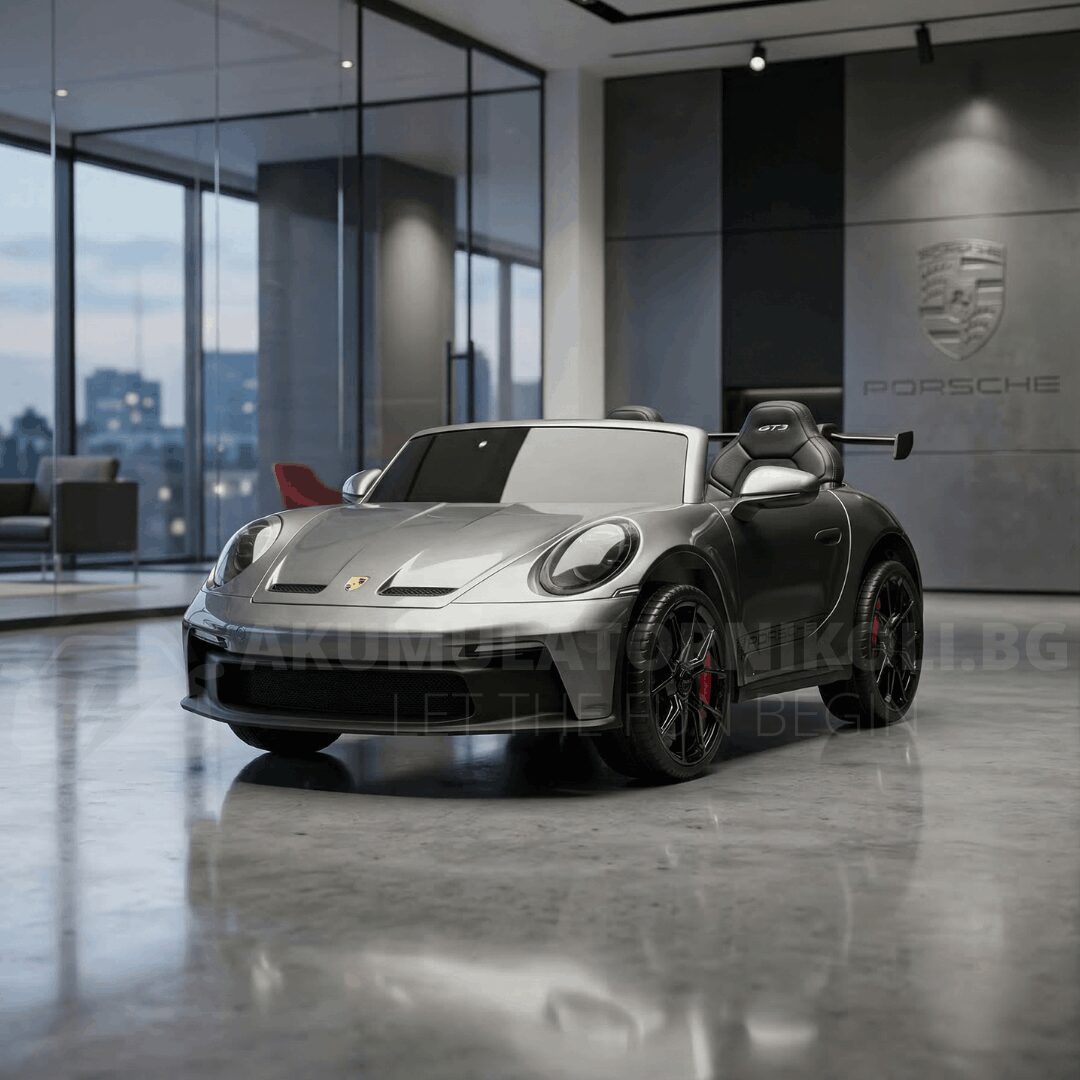 Лицензирана акумулаторна кола PORSCHE 911 2026, GT3, 24V10Ah, 800W, Безчеткови мотори, EVA Гуми