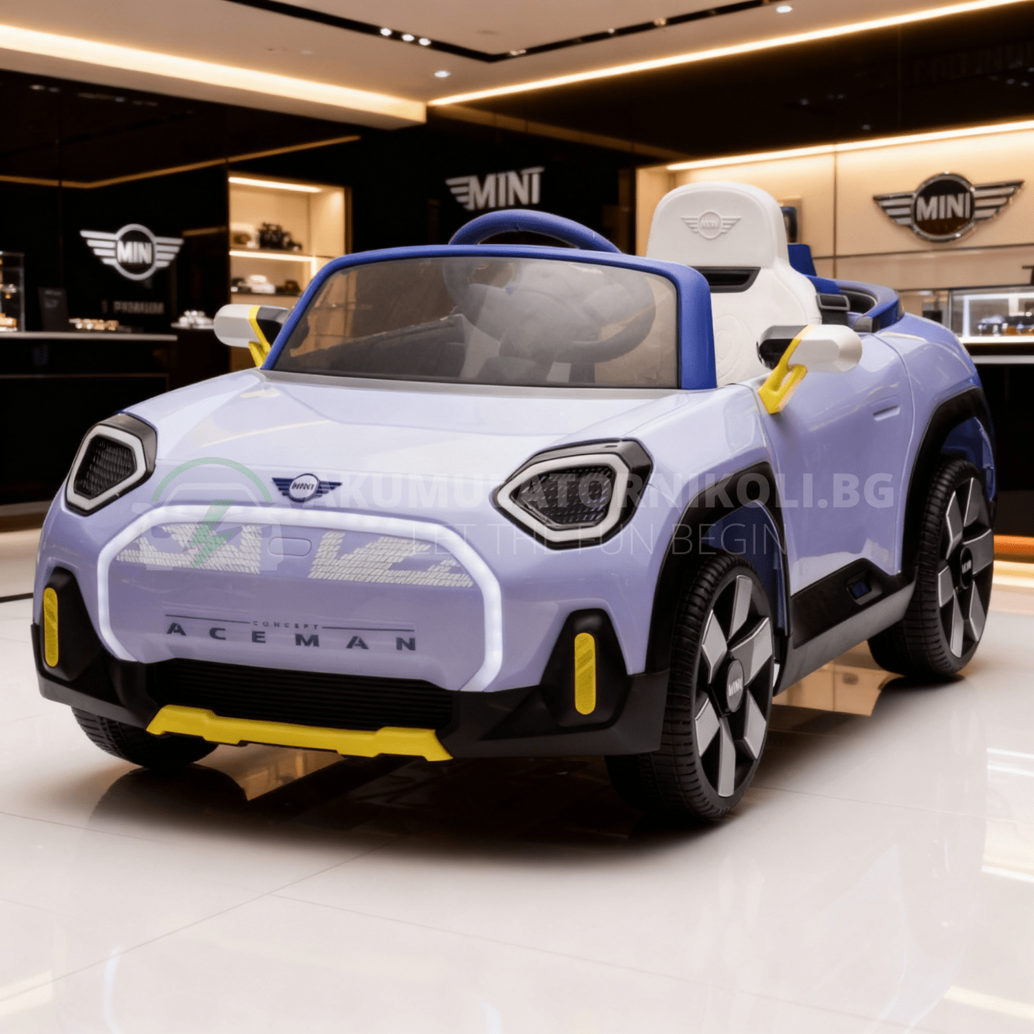 Лицензирана акумулаторна кола Mini Concept Aceman, 160W, 24V7Ah, R/C 2.4G, EVA гуми