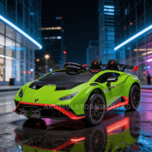 Лицензирана акумулаторна кола Lamborghini Huracán STO, 100W, 12V/7Ah, EVA гуми, MP3