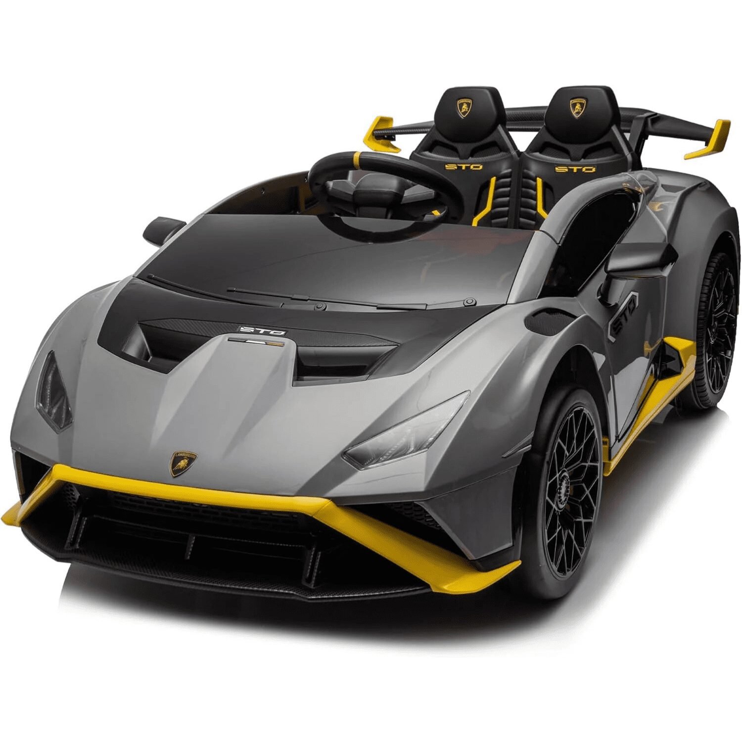 Лицензирана акумулаторна кола Lamborghini Huracán STO, 100W, 12V/7Ah, EVA гуми, MP3