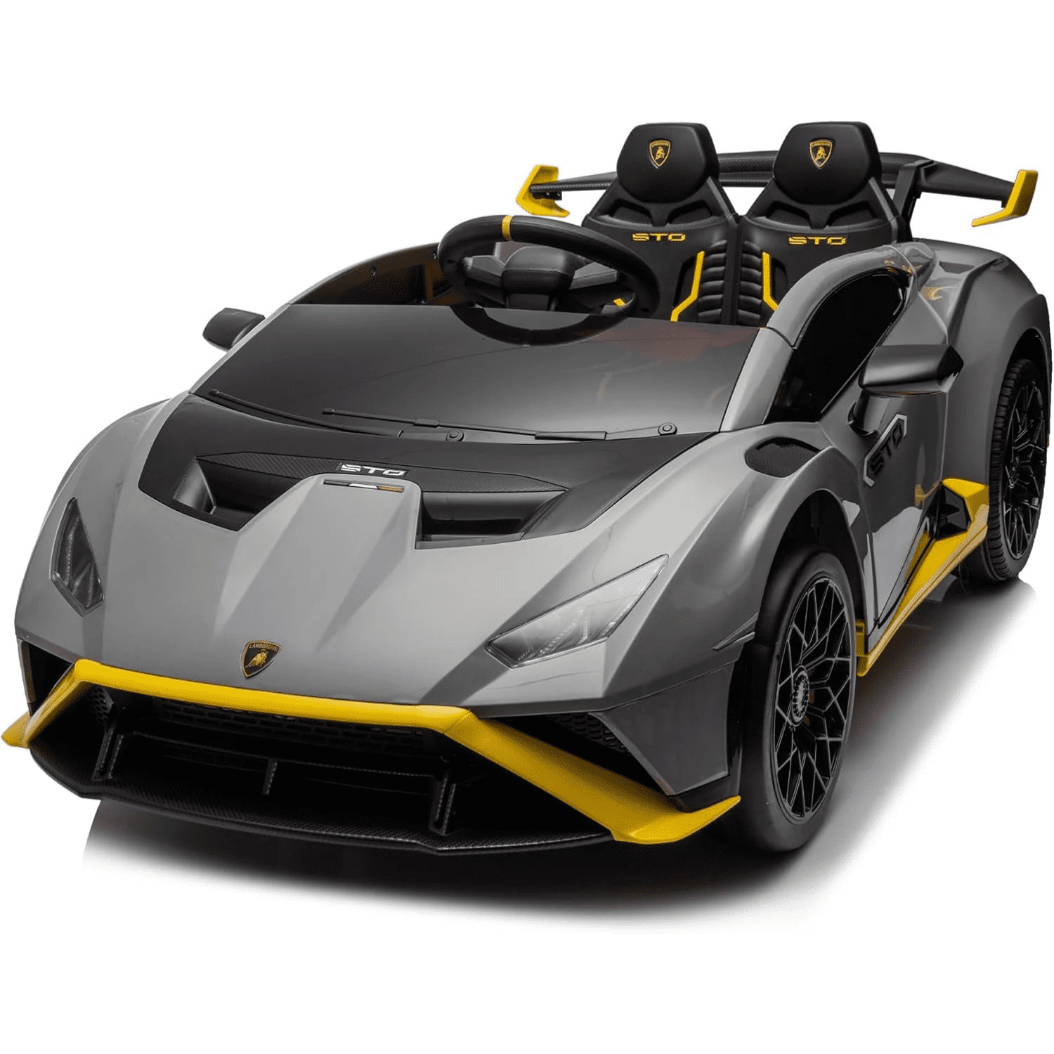 Лицензирана акумулаторна кола Lamborghini Huracán STO, 100W, 12V/7Ah, EVA гуми, MP3
