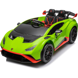 Лицензирана акумулаторна кола Lamborghini Huracán STO, 100W, 12V/7Ah, EVA гуми, MP3
