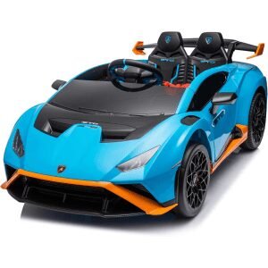 Лицензирана акумулаторна кола Lamborghini Huracán STO, 100W, 12V/7Ah, EVA гуми, MP3