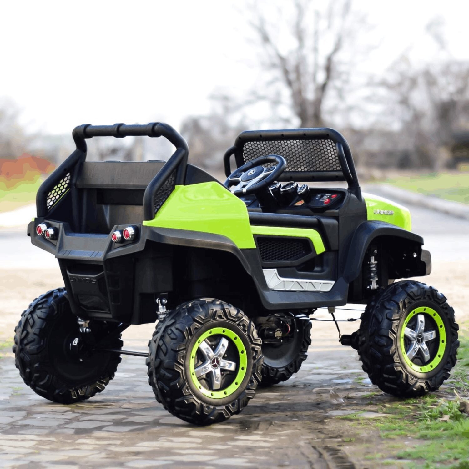 Лицензиран Акумулаторен Джип Mercedes UNIMOG, 12V/10Ah, 140W, 4X4, EVA Гуми, MP3 плеър - Image 9