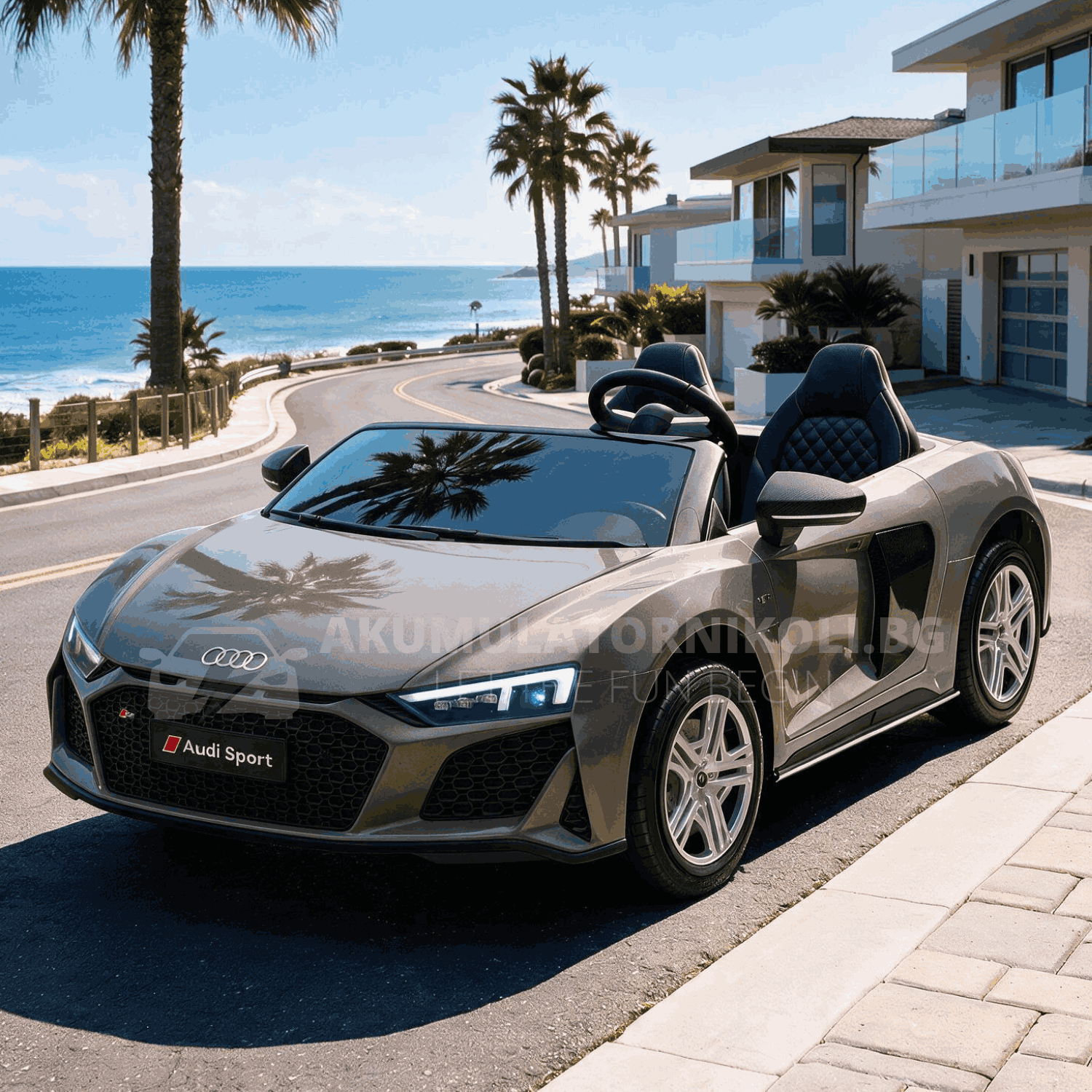 Лицензирана Акумулаторна Кола Audi R8 Premium, 400W, 24V/14Ah, EVA гуми, MP3, R/C 2.4G